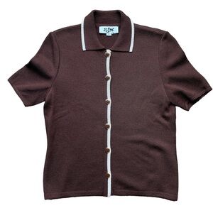 St. John | St. John Knit Button Up Sweater Collared Shirt